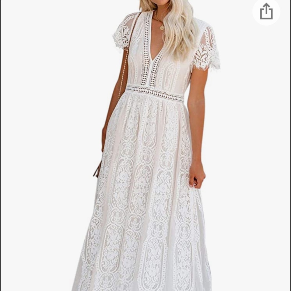 BDCOCO v neck floral lace maxi dress boho